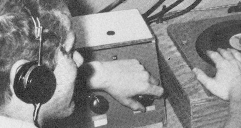 KPVH 850, Pinole, Richard Thornton Cueing a Record in the KPVH Studio in 1970